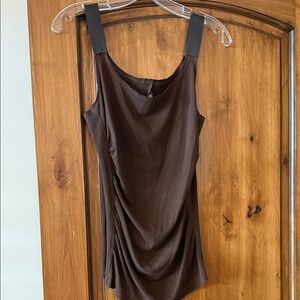 Rozae Nichols tank with leather straps orange stitching